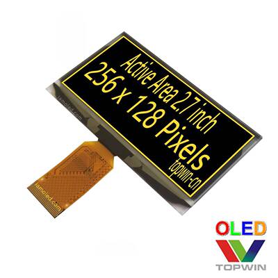 拓微2.7英寸oled液晶256x128白色白光5628ASWCG01黄色高分辨率