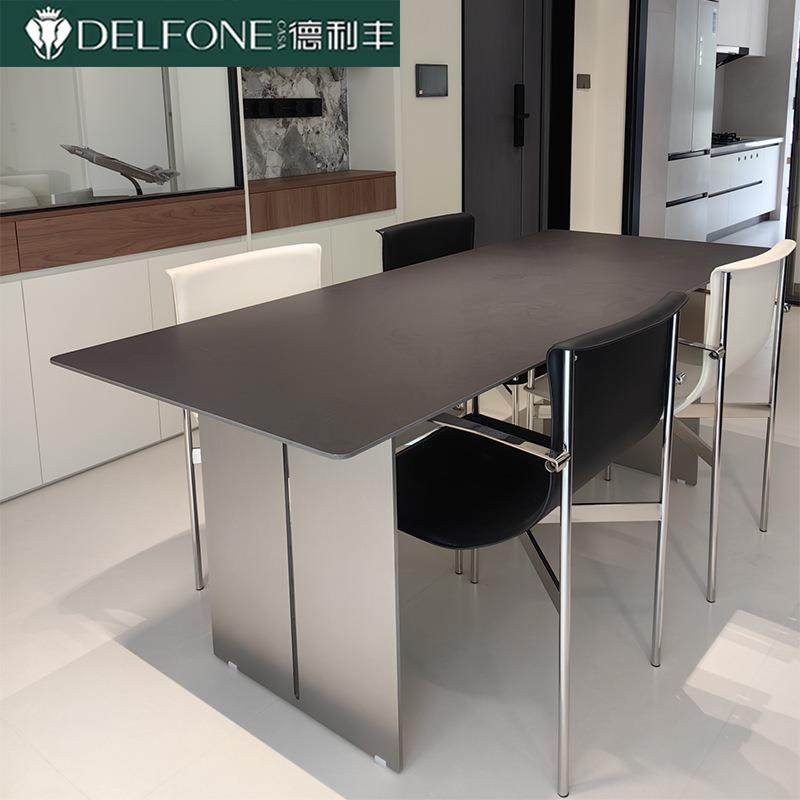 意式极简德利丰岩板餐桌轻奢不锈钢长方形现代简约家用小户型饭桌,基础建材,脚轮/万向轮,淘宝优惠券,粉丝福利购,淘宝优惠卷