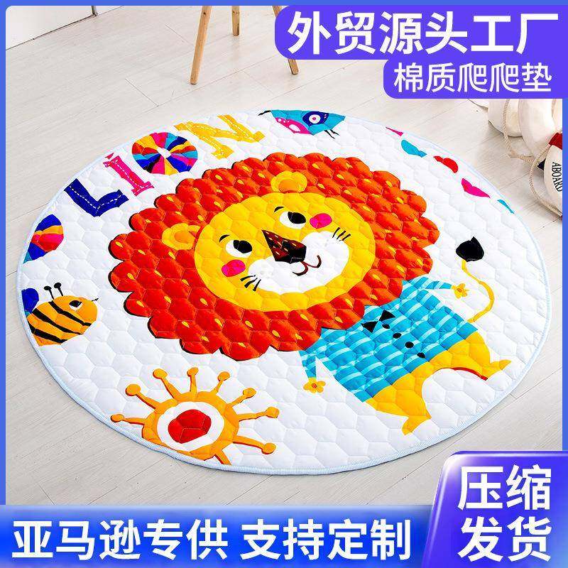 宝宝游戏垫儿童地垫爬爬垫可折叠爬行垫加厚全纯棉床单垫