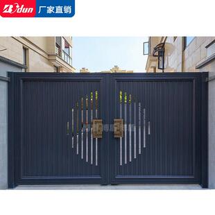 博盾铝艺大门铝合金电动移门铝艺门庭院门别墅门花园双开对开小门