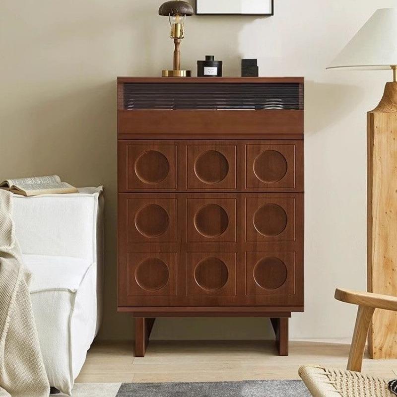 实木斗柜客厅边柜收纳柜轻奢储物柜立柜复古斗柜抽屉柜卧室床尾柜