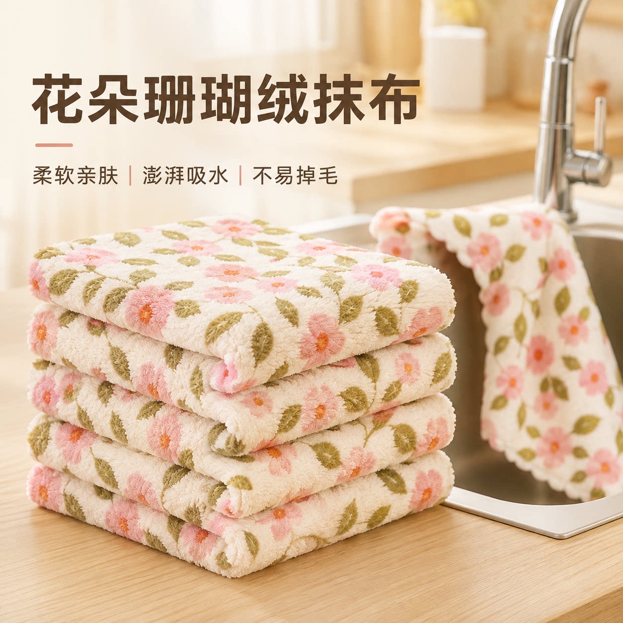 厨房不沾油吸水不掉毛抹布
