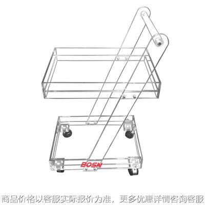 双层亚克力推车有机玻璃热加工360度旋转自带刹车