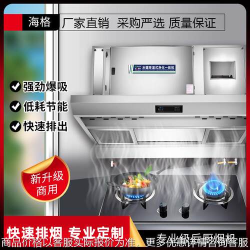 水循环油烟净化一体机 商用低空净化器环保无烟大吸力烟罩饭店用