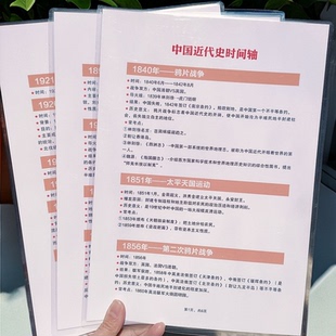 中国近代史时间轴汇总大全初中生历史复习好帮手学习卡A4防水卡