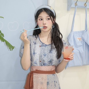 碎花休闲复古小众甜美设计感 七月夕汉服 博古集 气质时尚 夏季