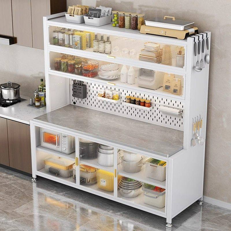 岩板餐边柜厨房置物架用落地多层多功能微波炉锅收纳储物橱柜子,厨房/烹饪用具,碗架,淘宝优惠券,粉丝福利购,淘宝优惠卷
