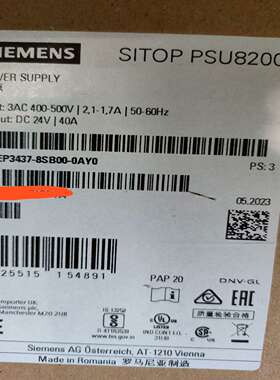 3437-8SB00-0AY0未拆封40A电源6E~询价