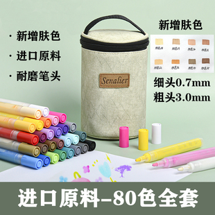 Senalier 申内利尔 丙烯马克笔肤色12色28色相DIY专用细头