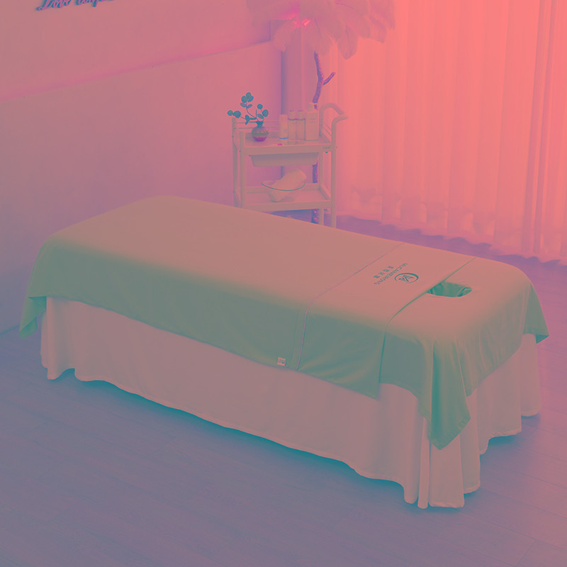 慕彩美容床单美容院专用按摩养生高档耐洗带洞巾四季通用定制logo