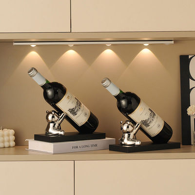 小熊红酒架摆件现代轻奢网红高颜值家用创意乔迁礼物斜放酒柜