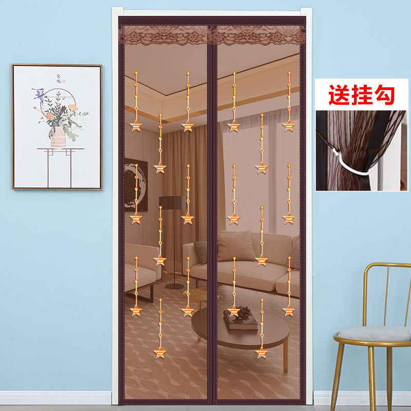 夏季高档防蚊门帘家用隔断磁性卧室帘子魔术贴自吸纱窗对吸免