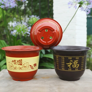 仿陶瓷树脂盆景兰花盆发财树专用盆栽盆塑料花盆家用大号阳台