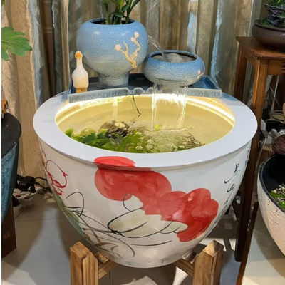 古法养鱼成套流水瀑布罐微景观生态养鱼带大缸可选不同类型大缸