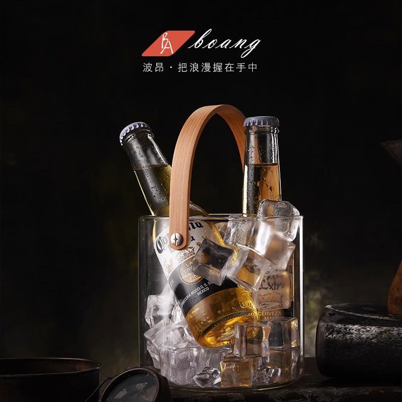 高颜值冰桶家用KTV玻璃香槟啤酒红酒网红酒吧用装冰块的桶