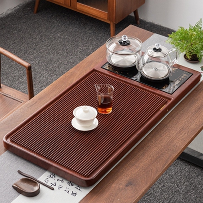 茶盘一体式全自动上水整块实木排水式茶台家用中式电炉套装电