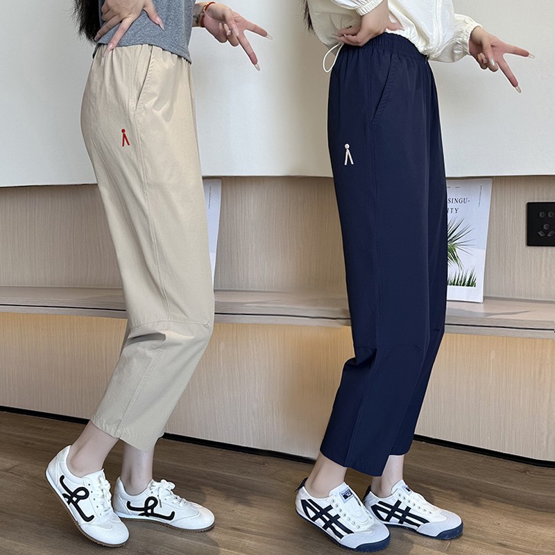 夏季凉感冰丝速干透气运动裤女休闲裤宽松小个子穿搭哈伦裤大码裤