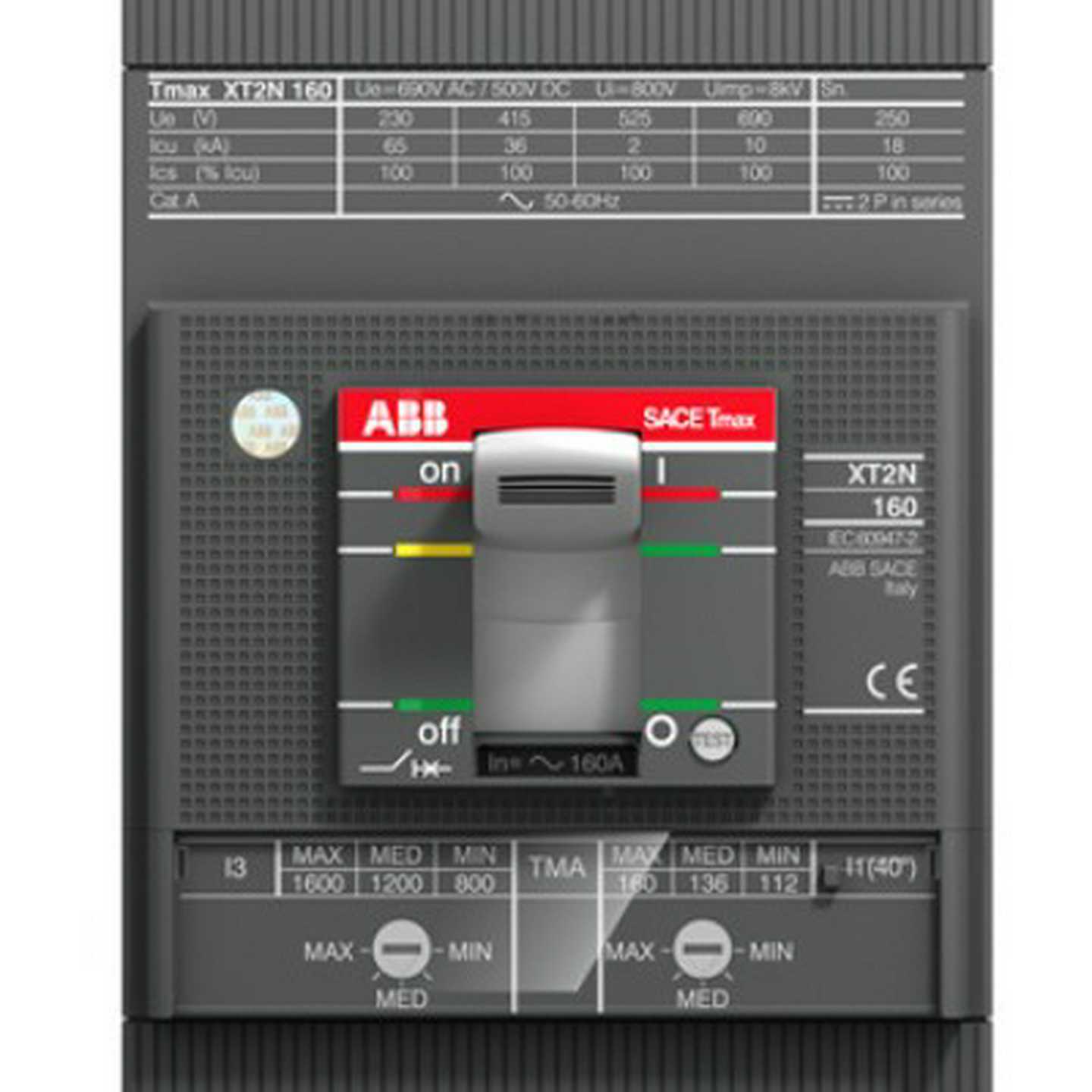ABBXT塑壳断路器XT2N16I0DCTMA100FF3P；10265747