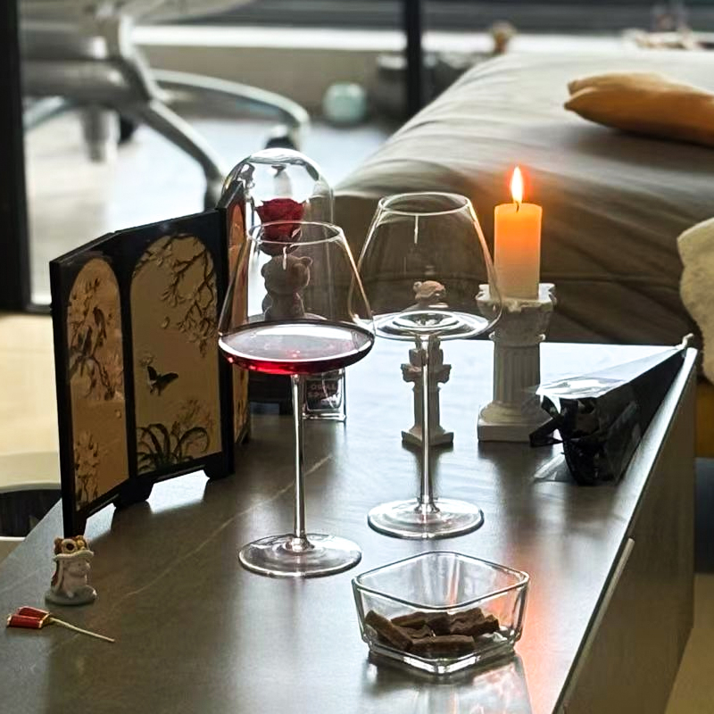 手工红酒杯家用酒具凹底葡萄酒杯6只装高脚杯勃艮第奢华高端