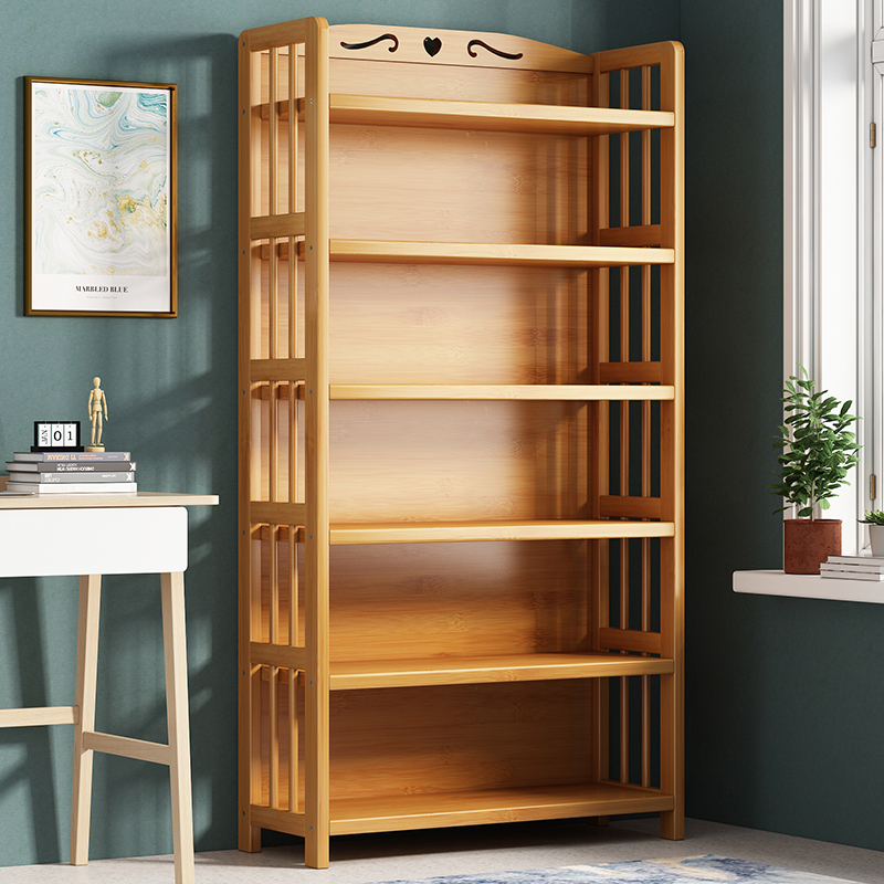 书架置物架落地儿童阅读架家用实木客厅桌面上简易小书柜多层