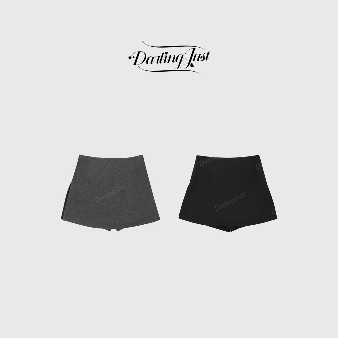 DarlingJust小野墩墩[三遮短裤]前后片半身裙侧边双开叉A字短裙裤