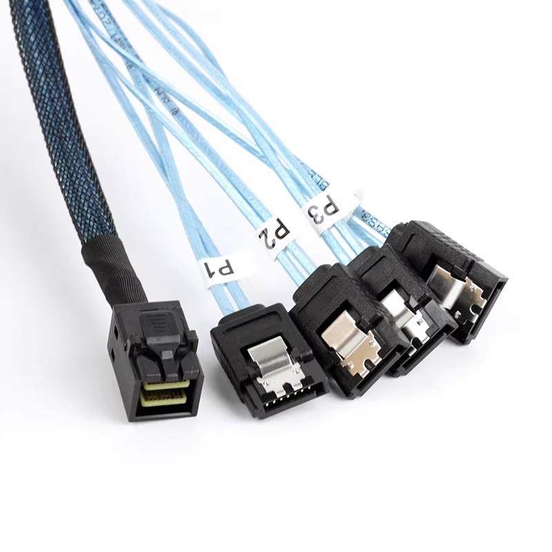 隆兴全新正向12G MiniSAS HD SFF-8643转4SATA阵列卡服务器背板*