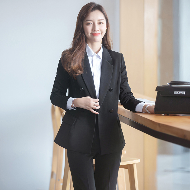 蔓雪西装套装女大学生答辩教资面试正装女职业工作服春夏西服