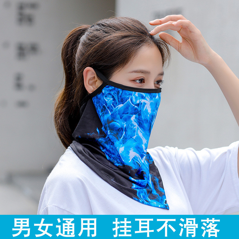 1/电焊防护罩夏季透气防晒挂耳脖套焊工专用面罩防晒防烤脸防护装