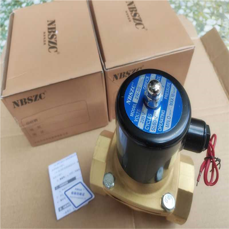 正品神州NBSZC电磁阀2W-50二位二通2W-500-50常闭气阀AC220V DC