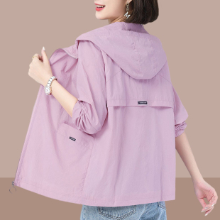 大码女装防晒衣2025夏季新款防紫外线中年妈妈防晒服户外轻薄外套