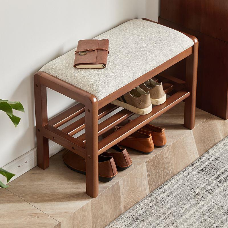 实木进门软包换鞋凳家用门口玄关鞋架入户可坐小户型穿鞋凳窄