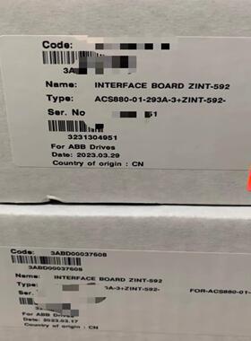 ABB变频器接口板ACS880 ACS580 未开封ZI~询价
