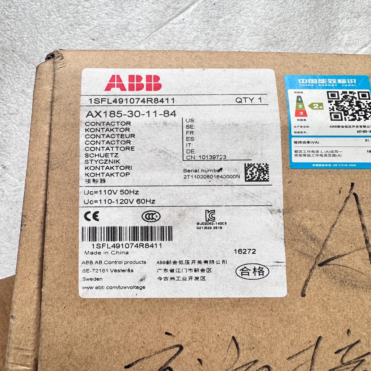 ABB接触器AX185-30-11-84库存备件，包~询价