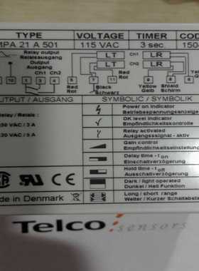 正品丹麦Telco传感器光电放大器光幕fLR100WCAP385原装