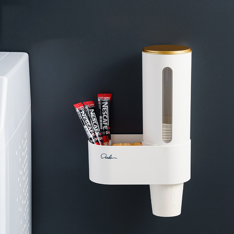 一次性杯子架自动取杯器纸杯架饮水机壁挂式家用收纳盒神器置