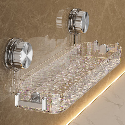 吸盘置物架洗漱台浴室卫生间沐浴露收纳架洗手间壁挂式强力免打孔