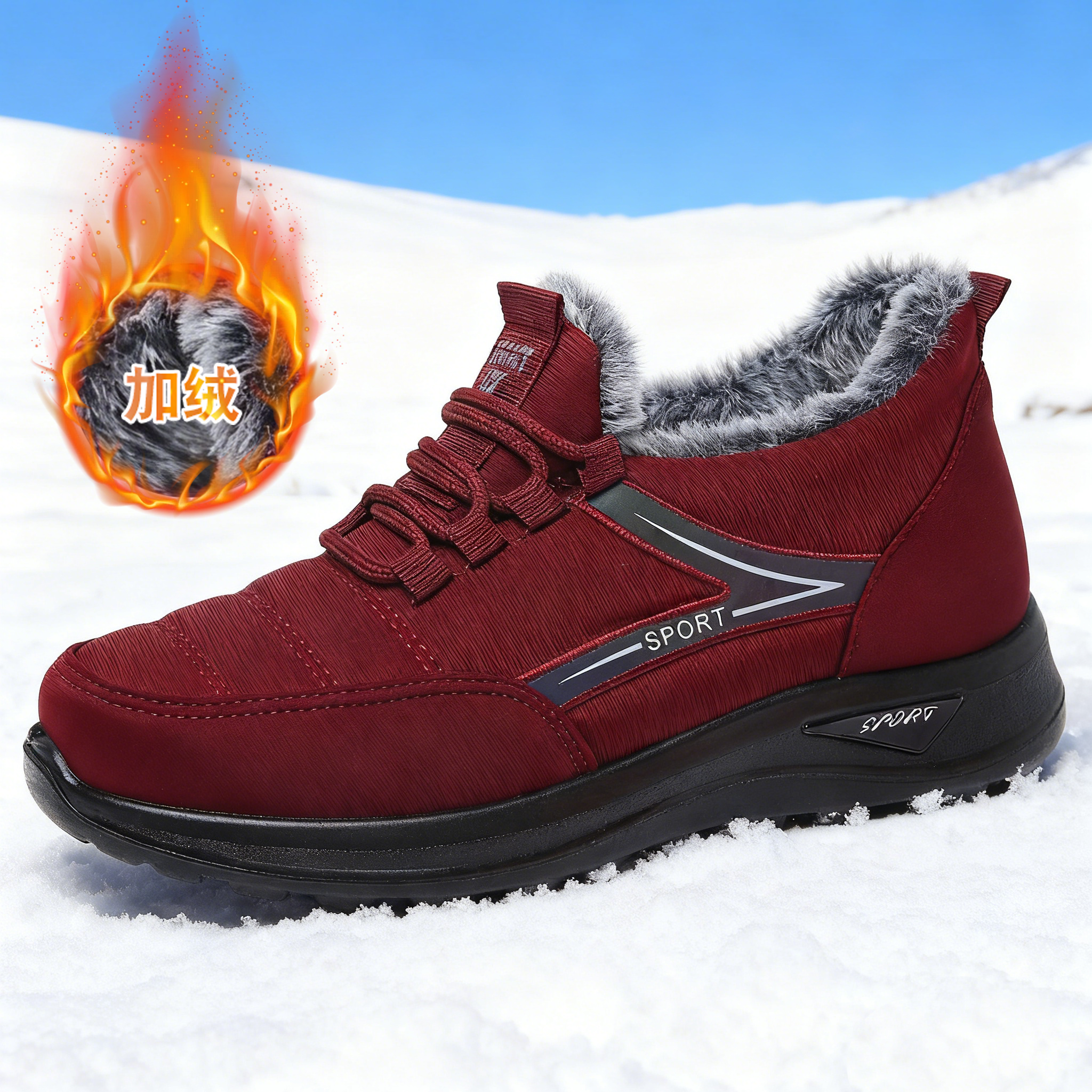 冬季老北京棉鞋加绒保暖妈妈鞋