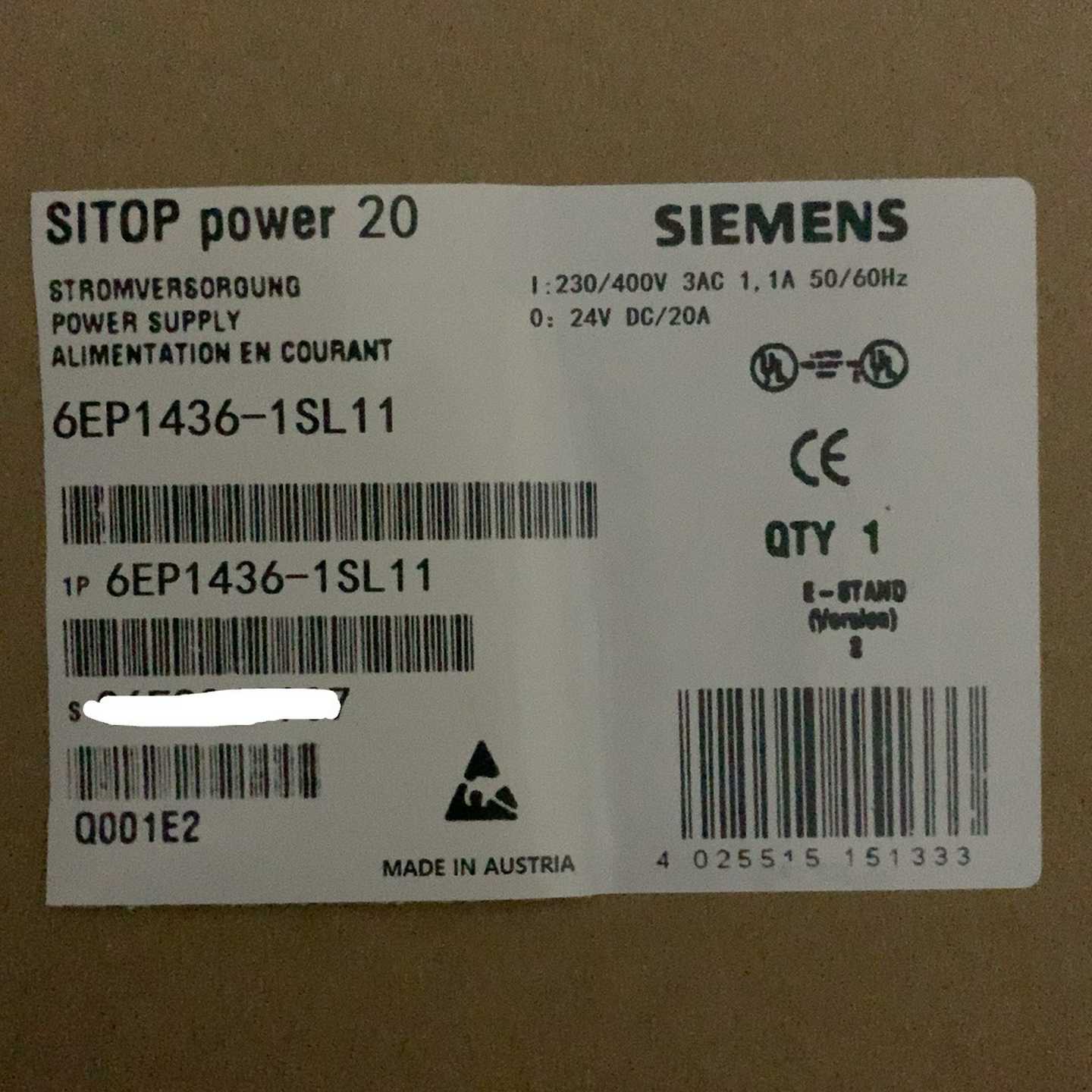 99新6EP1436-1SL11 SlTOP power拍前询价