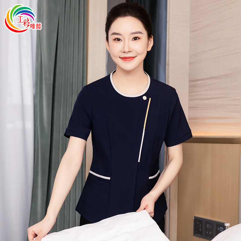 保洁员工作服短袖女酒店客房服务员家政物业清洁工阿姨PA夏装定制