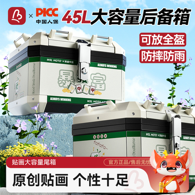 摩托车尾箱非铝合金大容量后备箱踏板车电动车行李箱大号通用箱子