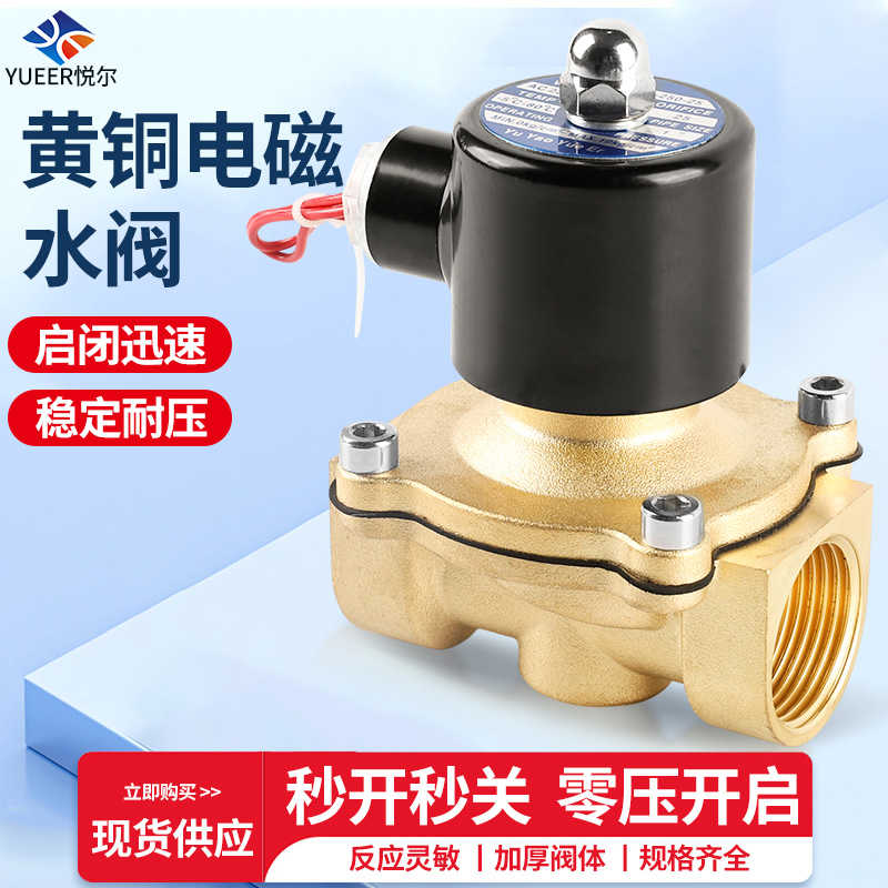 常闭电磁阀进水管道排水两通高压电子控制电水阀开关220v24v