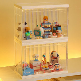 宅宅dimoo盲盒收纳展示架亚克力DIY场景盒透明泡泡玛特手办置