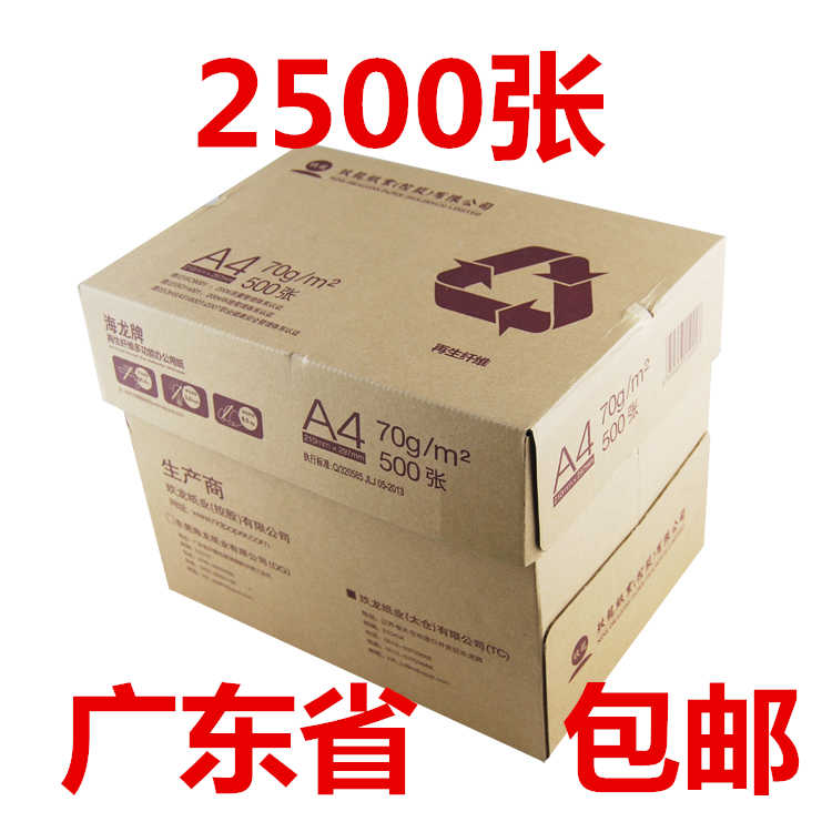 a4复印纸打印纸70克 80克整箱白纸500张A4玖龙5包 天章办公a4