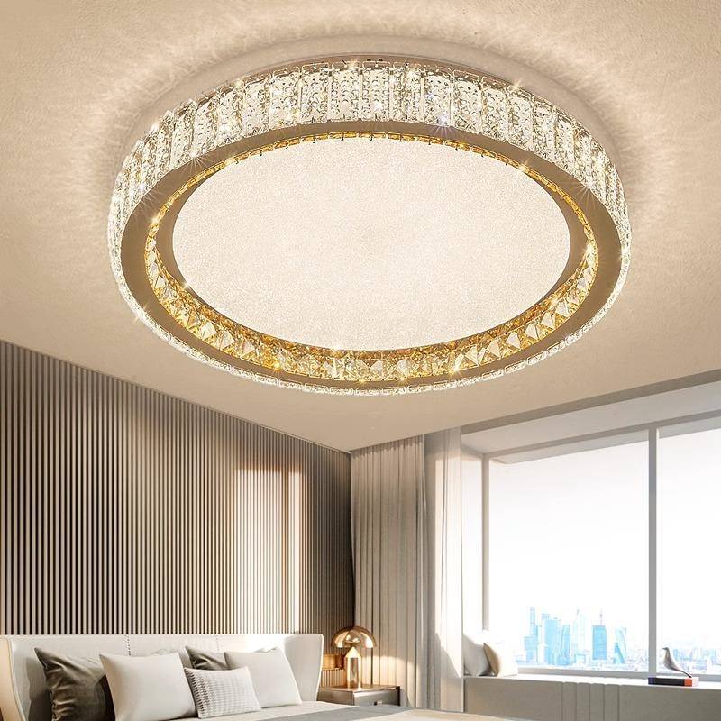 水晶吸顶灯2024年超薄轻奢新款LED高档现代简约网红温馨主卧室灯