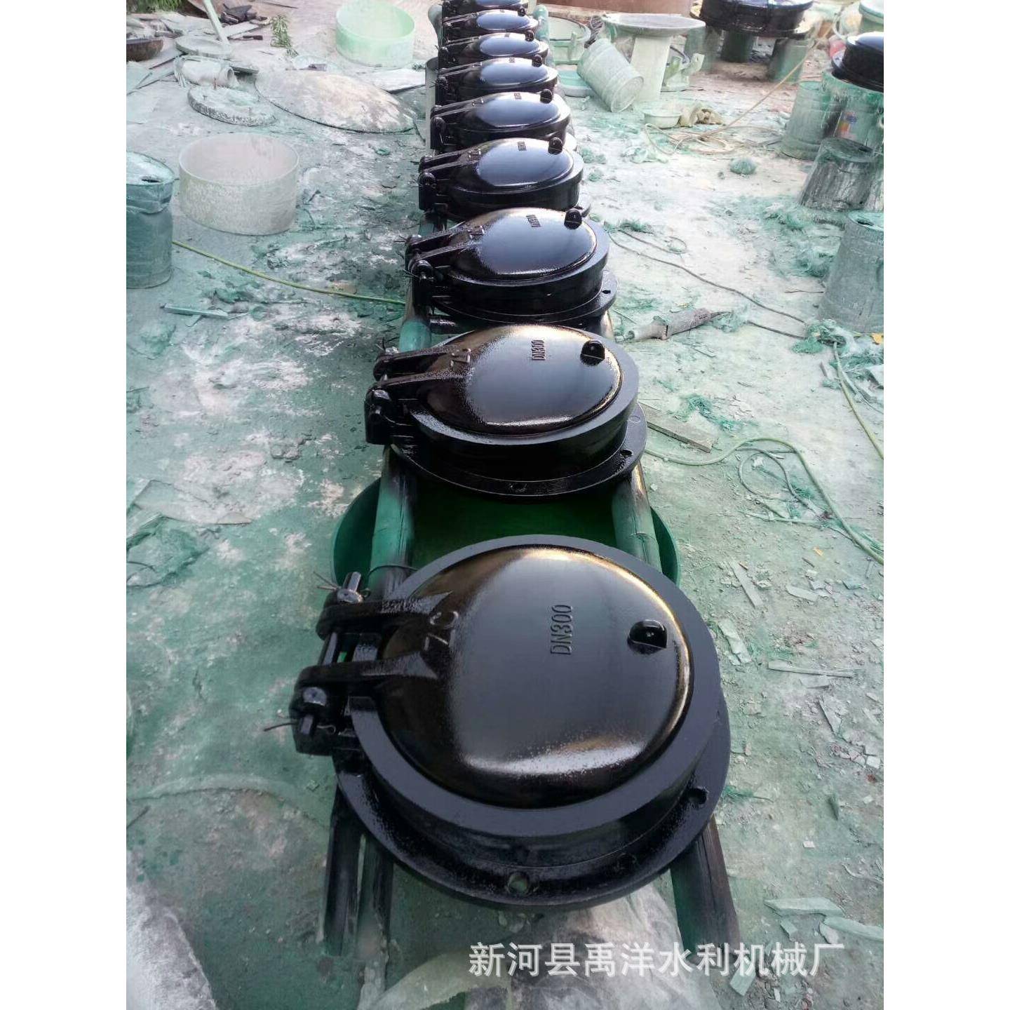 供应玻璃钢拍门复合材料HDPE拍门管道侧开双开玻璃钢拍门