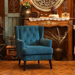 北欧布艺单人沙发舒适轻奢懒人简约现代阳台办公卧室客厅美式休闲