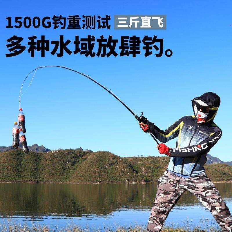进口高碳素伸缩路亚竿大导环便携式远投振出式ml调路滑竿