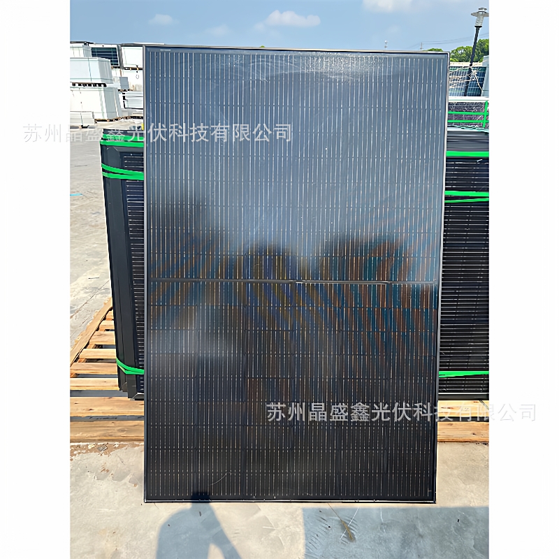 单晶400瓦全黑单面太阳能光伏板发电板电池板组件户用电瓶发电