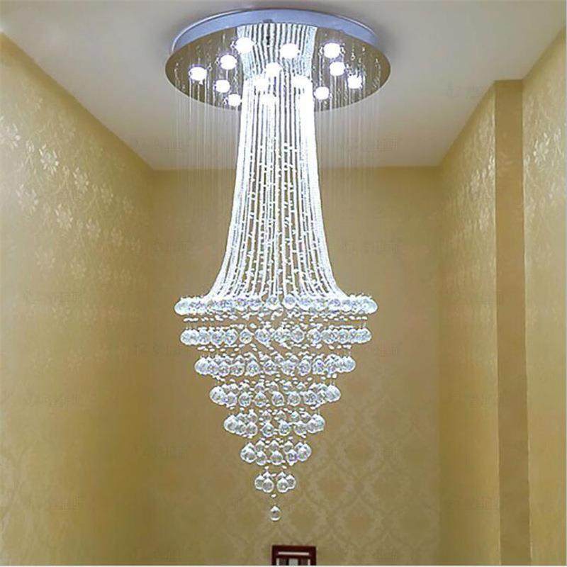 不锈钢轻奢现代简约别墅复式楼梯间长吊灯客厅中空水晶灯枝形灯饰,家装灯饰光源,其它灯具灯饰,淘宝优惠券,粉丝福利购,淘宝优惠卷