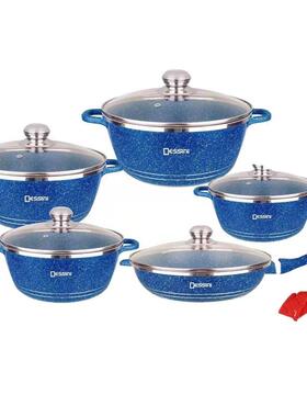 dessini12件套大理石锅铝制不粘锅麦饭汤锅铝压铸厨房套装